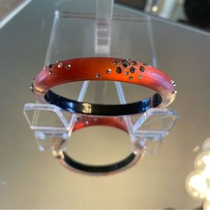 Alexis Bittar Crystal Dust Lucite Hinged Bangle